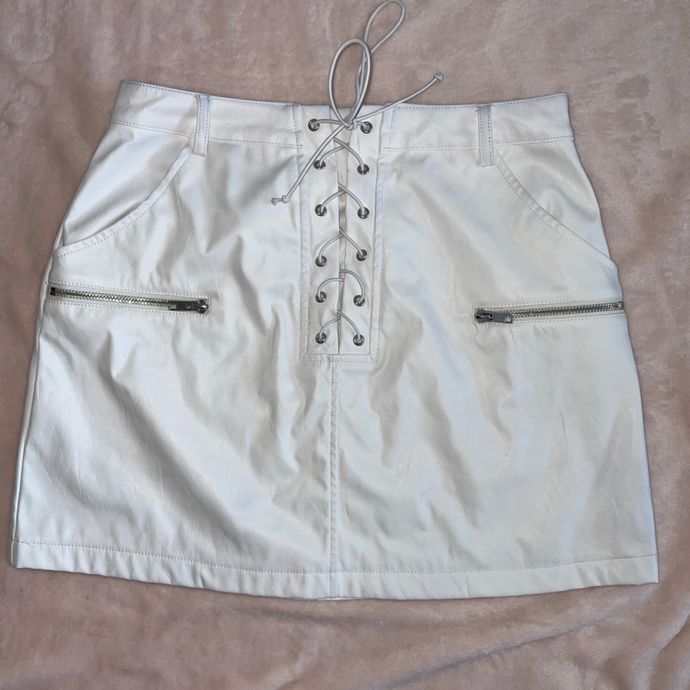 White Leather Skirt
